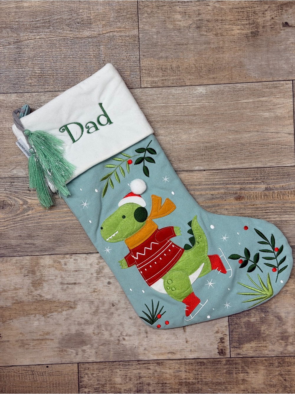 NWOT PERSONALIZED WITH DAD
= Stephen Joseph DINOSAUR Christmas Stocking